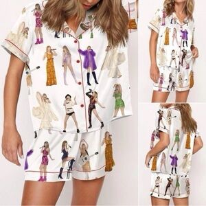 She Show Eras Tour Taylor Swift Satin Pajama Set Medium